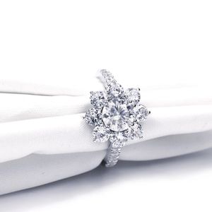 Moissanite Flower Ring Size US 4.75